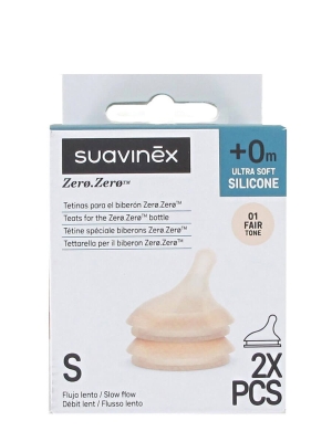 Suavinex zero zero tetina silicona s flujo lento +0m 2 unidades