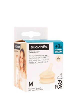 Suavinex zero zero tetina silicona m flujo medio +3m 2 unidades