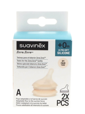 Suavinex zero zero tetina silicona a flujo adaptable +0m 2 unidades