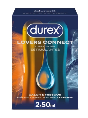 Durex lovers connect lubricante calor y frescor 2x50ml