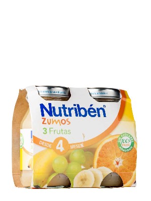 Nutriben zumo 3 frutas 130 ml 2 unidades bipack