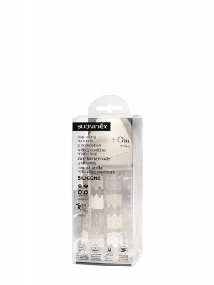 Suavinex white biberón con tetina 3 posiciones silicona 270 ml