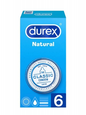 Durex preservativos natural plus easy on 6 unidades