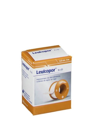 Leukopor esparadrapo hipoalergico papel 2,5x5m