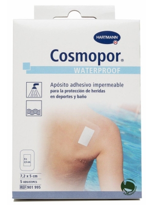 Cosmopor waterproof aposito adhesivo 7.2cmx5 5unidades