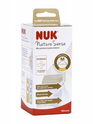 Nuk biberón nature sense silicona 0-6 m 150ml