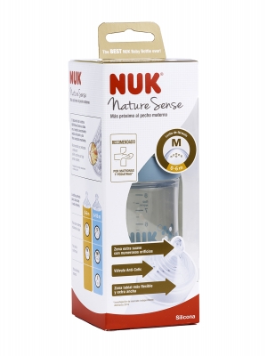 Nuk biberón nature sense silicona 0-6 m flujo m 260ml