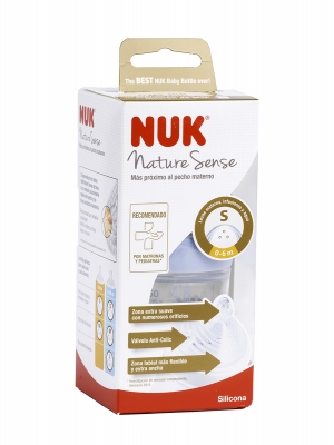 Nuk biberón nature sense silicona 0-6 m flujo s 150ml