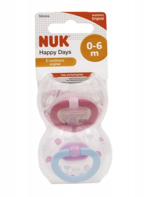 Nuk chupete  anatómico silicona 0-6m 2 unidades