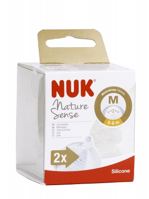 Nuk tetinas nature sense silicona 0-6m flujo m 2 unidades