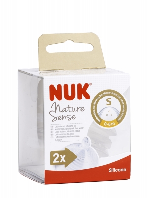 Nuk tetinas nature sense silicona 0-6m  flujo s 2 unidades