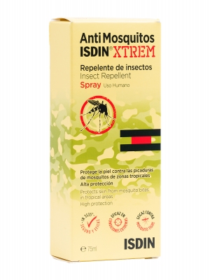 Isdin extrem repelente de insectos antimosquitos en spray 75ml.