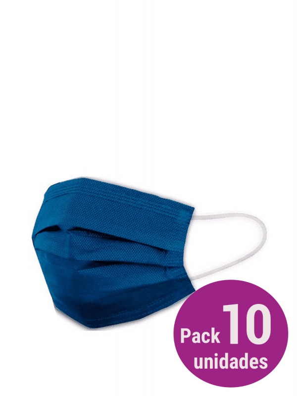 Mascarilla quirúrgica azul marino x10 unidades
