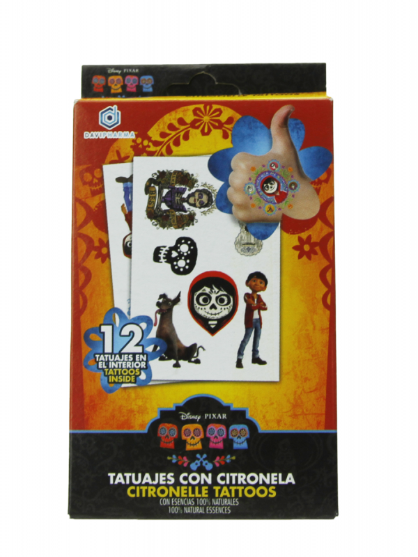 Tatuajes con citronela disney coco 12 unidades