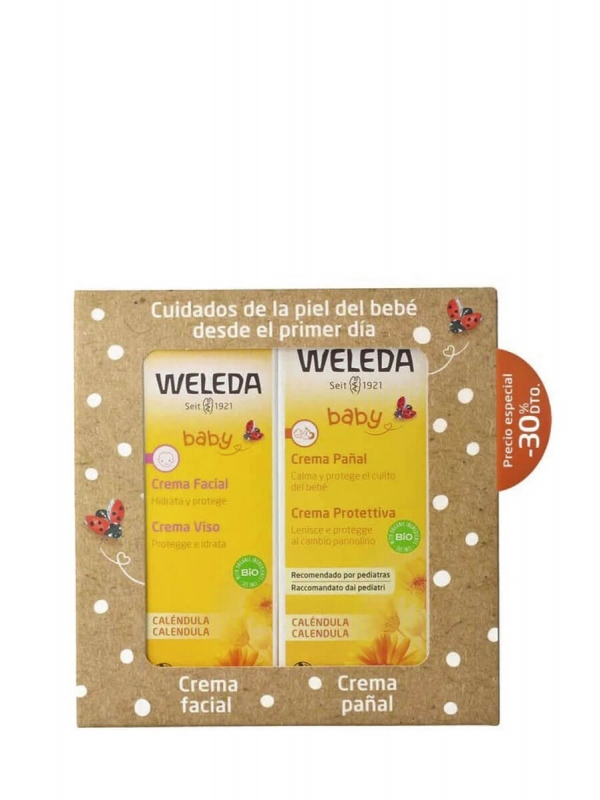 Weleda pack caléndula crema facial 50 ml + crema pañal 75ml