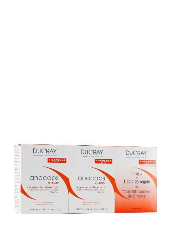 Ducray anacaps pack 60 cápsulas + regalo 30 cápsulas (2+1)