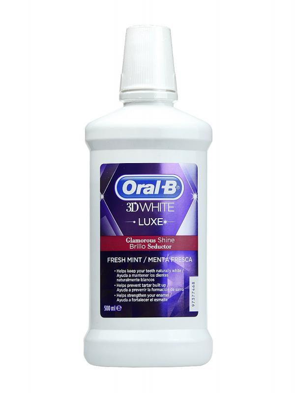 Colutorio 3dwhite brillo sedcutor de oral b  sabor menta fresca 500ml