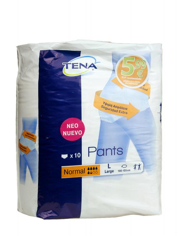 Tena pants normal talla l 10 unidades