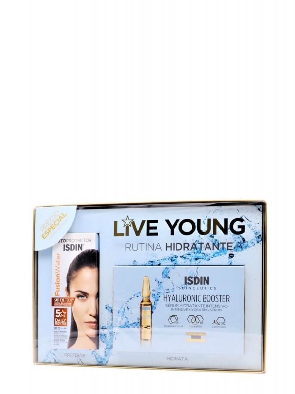 Isdin pack fusion water + ampollas hyaloronic booster
