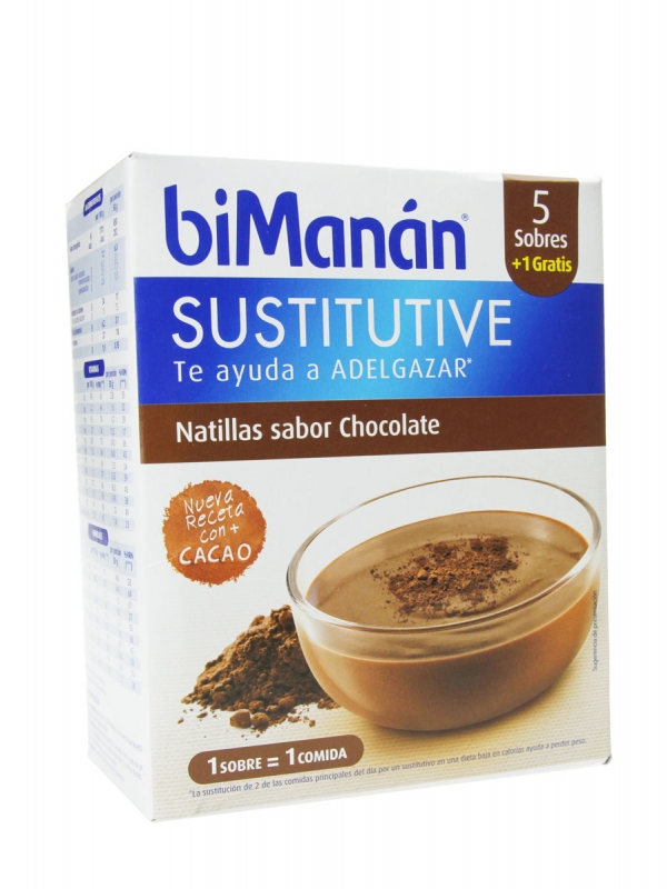 Bimanán sustitutive natillas chocolate 6 sobres