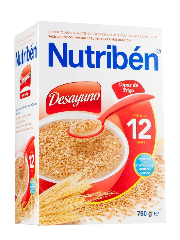 Nutriben desayuno copos trigo 750 gr