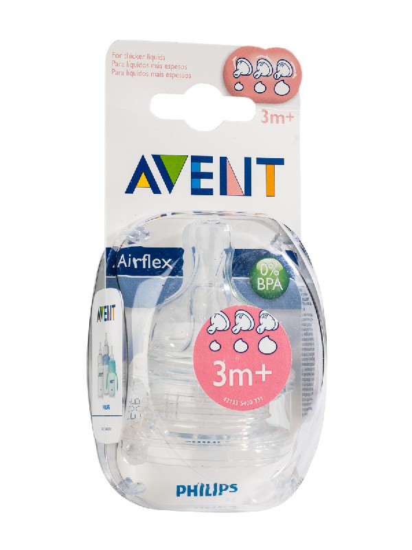 Avent 2 tetinas flujo variable +3m