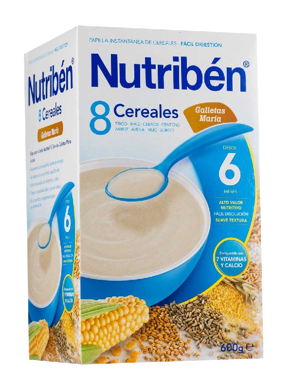 Nutriben papilla 8 cereales galleta maria 600gr