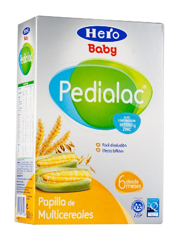 Hero baby ® pedialac papilla multicereales 500 gramos