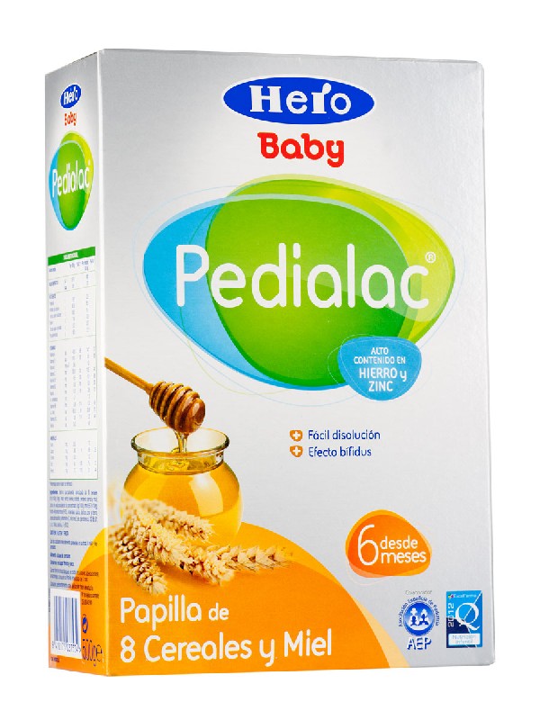 Hero baby ® pedialac papilla 8 cereales y miel 500 gramos