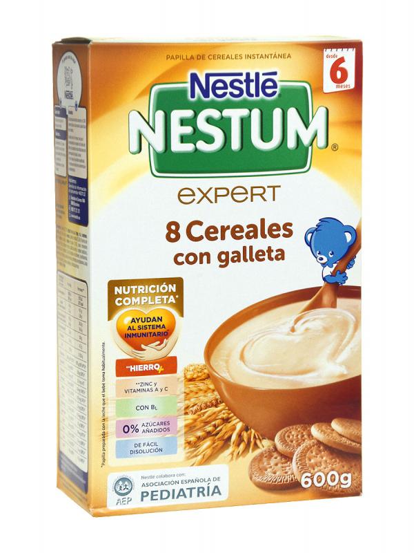 Nestle nestum papilla 8 cereales con galleta 600 gr