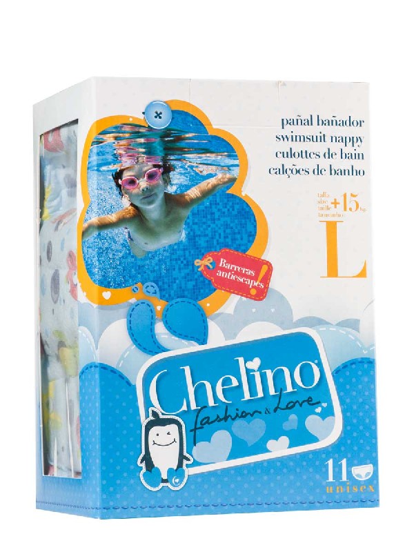 Pañal bañador chelino swimmers talla  l +15kg 11 unidades