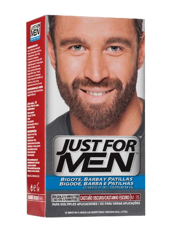 Just for men bigote y barba gel castaño oscuro