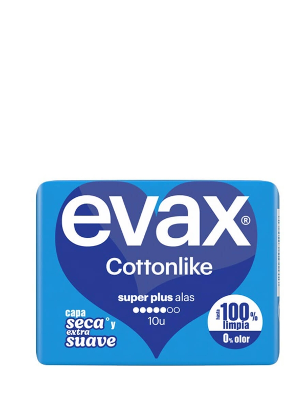 Evax cottonlike super plus con alas 10 unidades