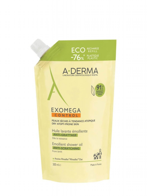 A-derma exomega control aceite de ducha emoliente eco-recambio 500ml