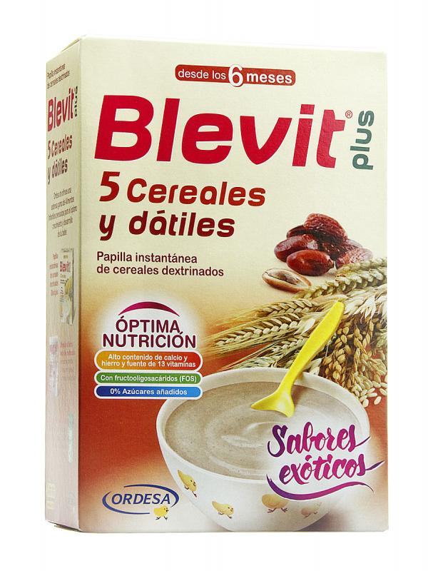 Papilla 5 cereales y dátiles de blevit plus 300g.