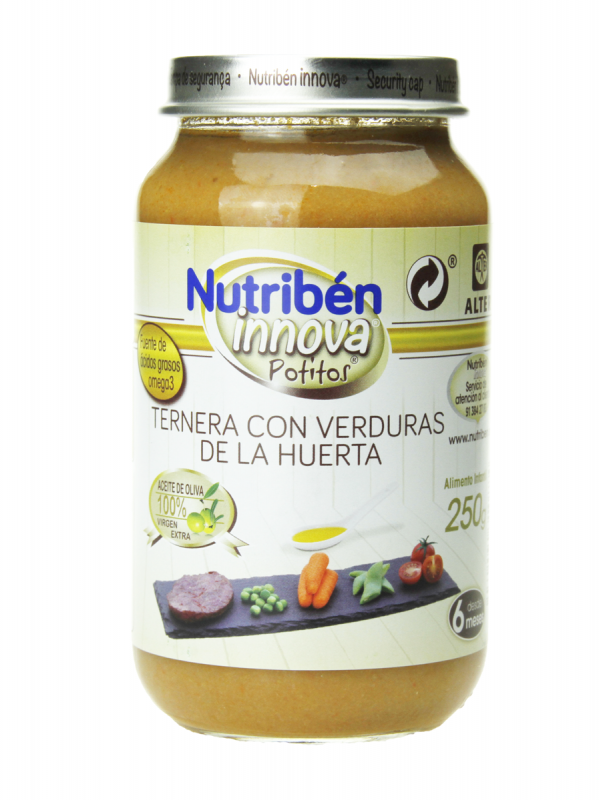 Nutribén innova ternera con verduras de la huerta 250gr