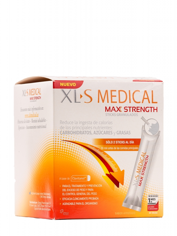 Xls medical max strength 60 sticks granulados.