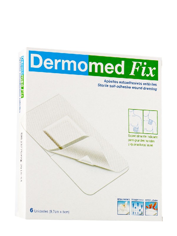 Dermomed fix apósito adhesivo 9 cm x 5 cm 6 unidades