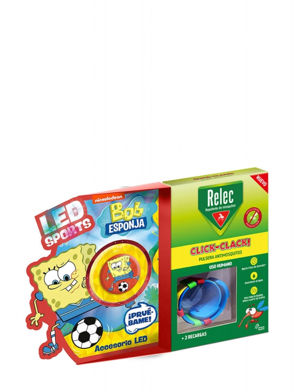 Relec pulsera antimosquitos bob esponja fútbol