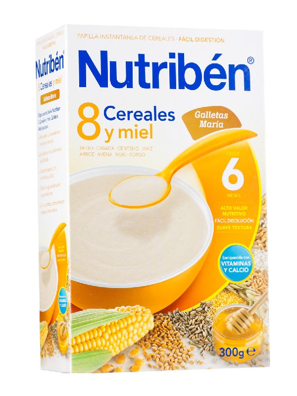 Nutriben 8 cereales y miel galletas maria 300 gr