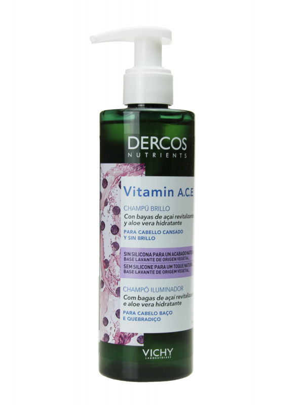 Dercos vitamin a.c.e champú brillo 250ml