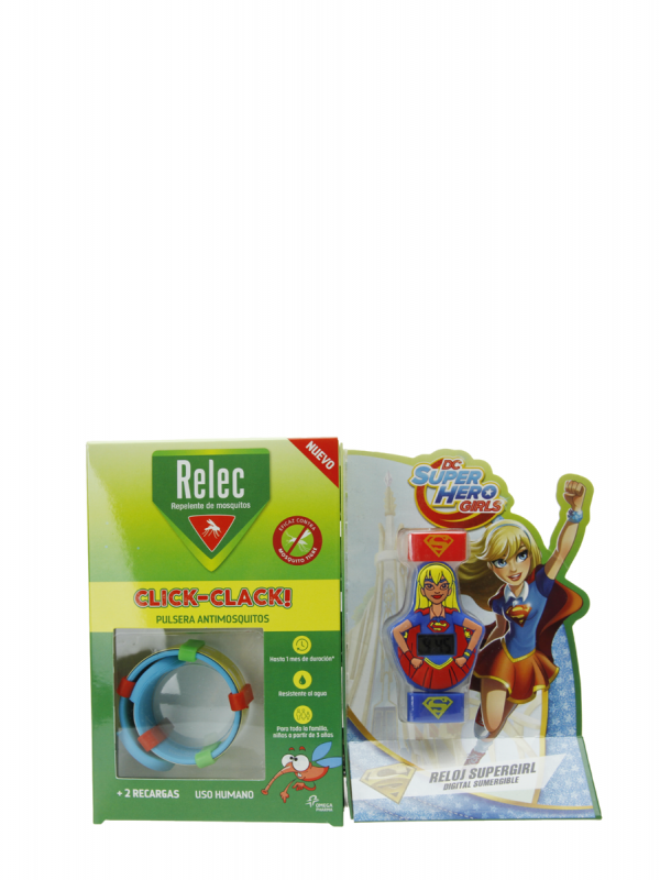Relec antimosquitos pulsera-reloj sumergible supergirl