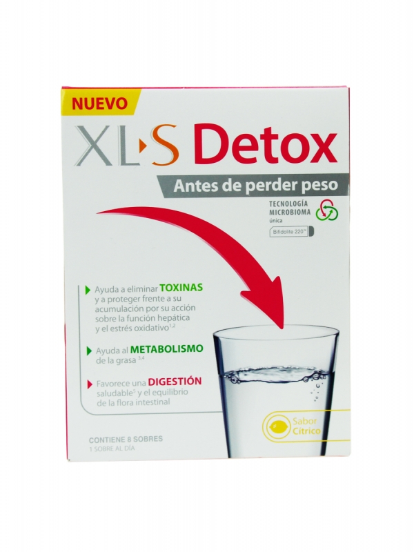 Xl-s detox para antes de perder peso 8 sobres sabor cítrico