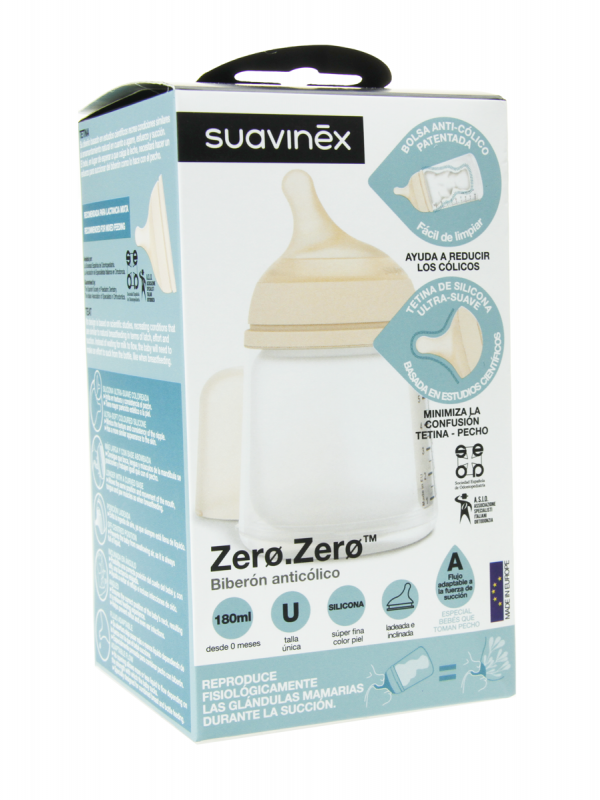 Suavinex zero zero biberón anticólico 180 ml