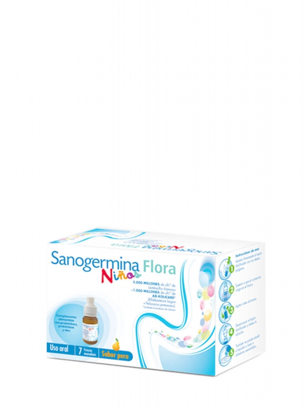 Sanogermina flora niños sabor pera 7 monodosis