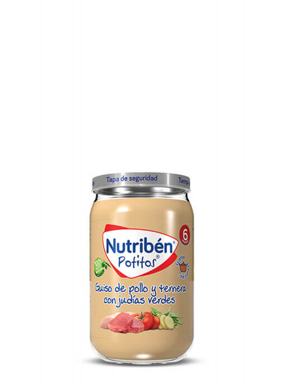 Nutriben guiso pollo y ternera con judías verdes 235 gr
