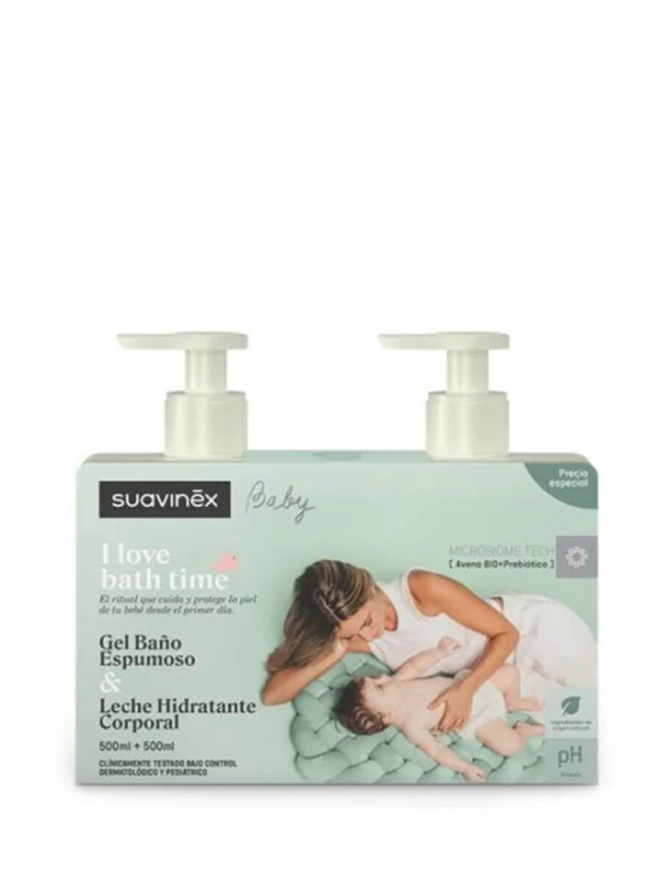 Suavinex pack gel de baño 500ml + leche corporal 500ml