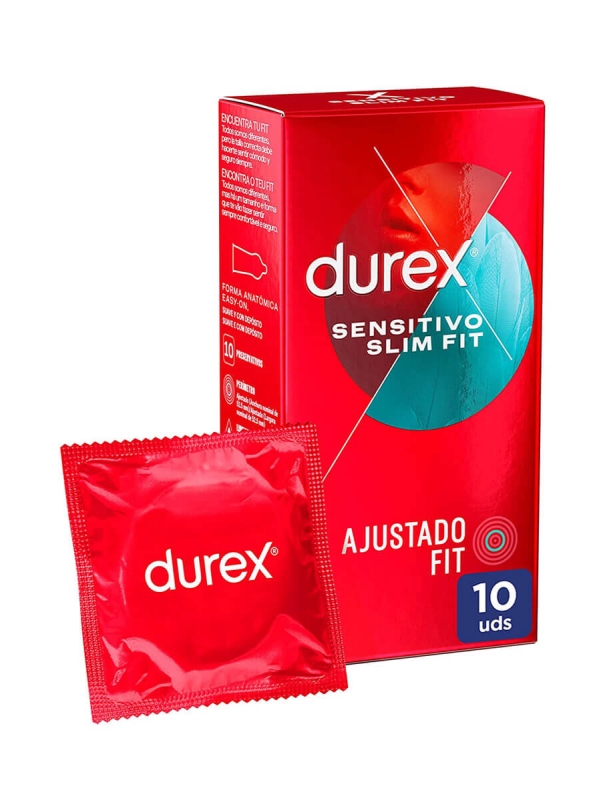 Durex sensitivo slim fit preservativos 10 unidades