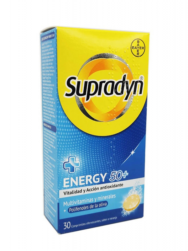 Supradyn energy 50+ sabor naranja 30 comprimidos efervescentes