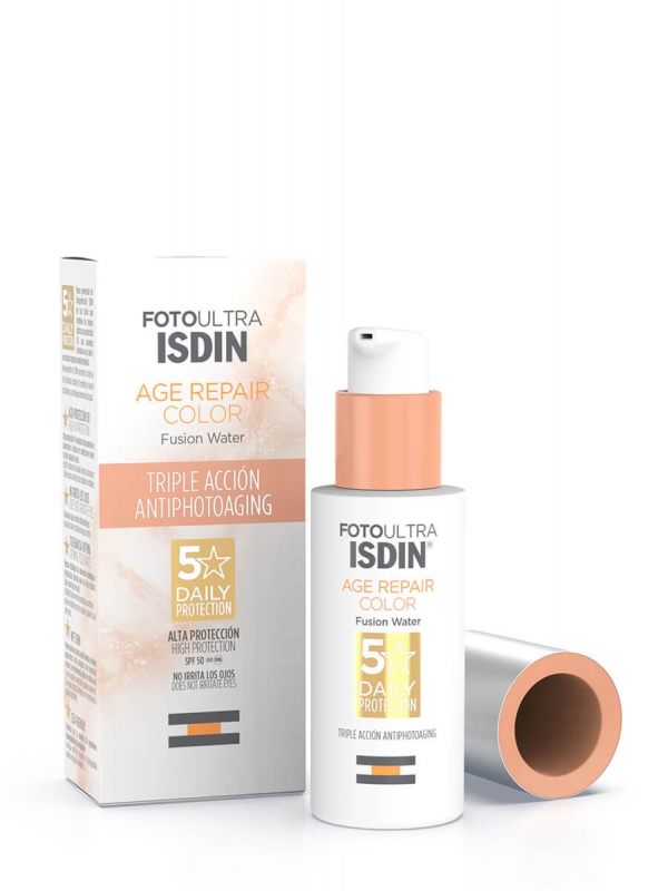 Isdin foto  ultra age repair fusion water spf 50 con color 